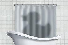 Занавеска для ванны "Тень" белая (NG5309)