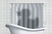 Занавеска для ванны "Тень" белая (NG5309)