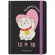 Книга для записей А5 72л тчк. "Японская кошка" 7БЦ, резинка