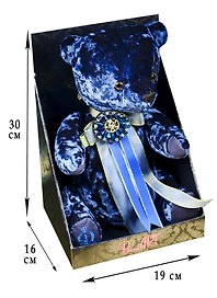 Мягкая игрушка Медведь БернАрт сапфировый (30 см) (BAs-50)