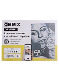 Набор для творчества Mozabrick. Алмазная фото-мозаика «QBRIX - Original», А3, 5 цветов, на подрамнике