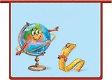 Папка для тетрадей А5 (23*20см) Феникс+ Глобус и линейка пластиковая, на молнии 43613