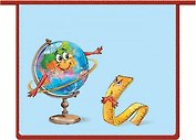 Папка для тетрадей А5 (23*20см) Феникс+ Глобус и линейка пластиковая, на молнии 43613