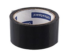 Лента клейкая упаковочная, черная, 48 мм х 40 м, OfficeSpace