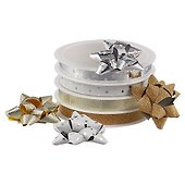 Набор для упаковки "Металлик микс" 4 ленты (3м), 4 банта - 0