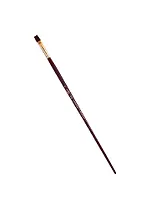 Кисть художественная Вернисаж, синтетика бордовая, плоская, длинная ручка №8, Гамма