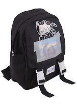 Рюкзак "Cat" черный, со значком