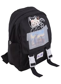 Рюкзак «Cat», со значком, чёрный