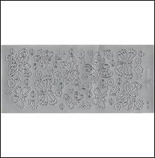 Контурные наклейки Разные бабочки (1.4761) (лист) (серебро) (10х23см)