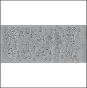 Контурные наклейки Разные бабочки (1.4761) (лист) (серебро) (10х23см)