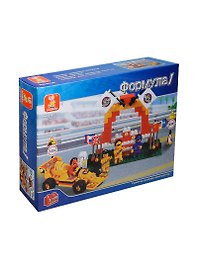 Конструктор пластмас. Формула 1 Чемпион (M38-B5100) (149дет.) (гоночный автомобиль F1/пьедестал/фигурки людей) (6+) (коробка)
