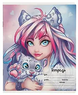 Тетрадь в клетку Феникс+, "Девушка с барсом", А5, 18 листов