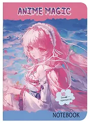 Записная книжка 120*170 32л кл. "Аниме MAGIC. Девочка с розовыми волосами" карт.обл., мат.ламинация, выб.УФ-лак