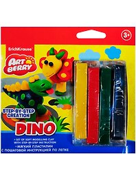 Пластилин мягкий «Dino», 4 цвета, Erich Krause