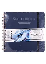 Скетчбук 160*160 25л "White Swan "Fin" синий, акварель., 200г/м2