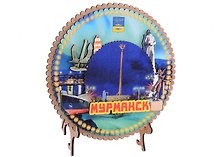 Панно 4-х слойное Мурманск  Достопримечательности города вид 3 (7,5,8х 7,5 см.) (хдф)