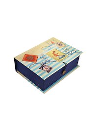 Шкатулка-книга с пуговицей картон Пляж (18х12х5) (36501)