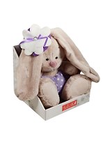 Мягкая игрушка Зайка Ми с цветком и хрустальной пуговкой (15 см) (SidX-119)