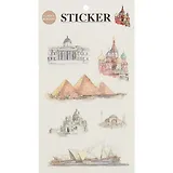 Наклейки бумажные Достопримечательности, 19*10, (6 листов)