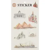 Наклейки бумажные Достопримечательности, 19*10, (6 листов)