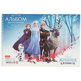 Альбом для рисования "Холодное сердце", А4, 30 листов, на спирали, в ассортименте