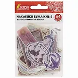 Наклейки для скрапбукинга Путешествие из washi-бумаги, 64 штуки, 32 дизайна, ОСТРОВ СОКРОВИЩ, 662265