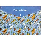 Папка -конверт «Cats and dogs» А4 на кнопке - 0