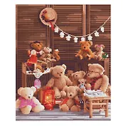 Алмазная мозаика ТРИ СОВЫ "Мишки", 40*50см, холст