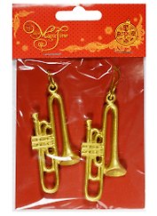 Новогоднее подвесное украшение Труба (набор из 2 шт.) (13,5х9,5)