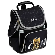 Ранец «Cat on black» для мальчика, 1–4 класс, анатомическая спинка, 1 отделение, 3 кармана, 37×28×21 см, полиэстер, ArtSpace