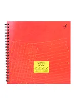 Скетчбук 190*190 40л "SKETCHBOOK. Красная текстура" белый офсет, 120г/м2, тв.обложка, евроспираль