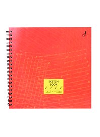 Скетчбук 190*190 40л "SKETCHBOOK. Красная текстура" белый офсет, 120г/м2, тв.обложка, евроспираль