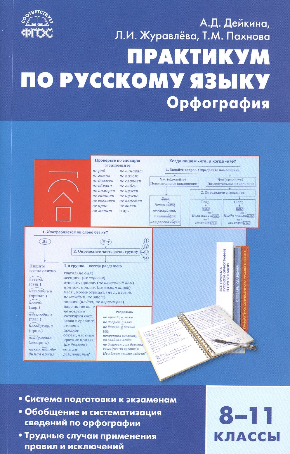 

Русский язык. Орфография. 8-11 классы. Практикум