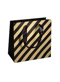 Пакет подарочный бумажный А5 20*20*8 "Геометрия",муж., черно-белый, мат. ламинат, Хансибэг