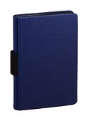 Книга для записей А5 96л кл. син.иск.кожа, тв.переплет, петля для ручки на корешке, тонир.офсет кл., лин., тчк., инд.уп. - 0