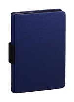 Книга для записей А5 96л кл. син.иск.кожа, тв.переплет, петля для ручки на корешке, тонир.офсет кл., лин., тчк., инд.уп.