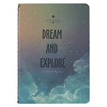Записная книжка «Dream and explore» А6, 40 листов в линейку, сшивка, в ассортименте
