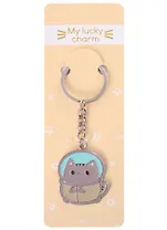 Брелок My lucky charm Котик-космонавт (металл)