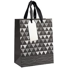 Пакет А5 23*18*10 Triangles Black нейтр., бум.мат.ламинат