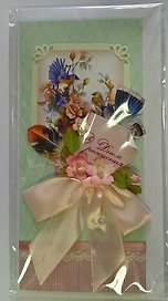Открытка ручной работы 20*10см, Женская жёлтая