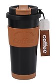 Термостакан Coffee черный (пластик/металл) (550мл) (12-7306-202510-STB-32) - 1