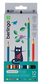 Карандаши цветные «SuperSoft. Жил-бы листов кот», Berlingo, 12 цветов