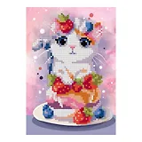 Алмазная мозаика 15*20 детская (неполное заполнение) "Клубничный десерт"