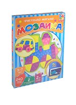 Фигурная мяг. мозаика Паровоз Машина (VT2301-02) (240 мяг. накл.) (2 фигур. картинки) (2мм) (3-7л.) (коробка)