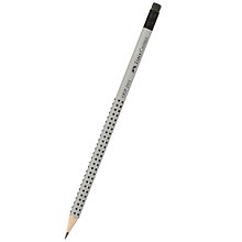 Карандаш чернографитовый с ластиком "GRIP 2001" HB, трехгранный, Faber-Castell
