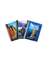 Блокнот А6 80л кл. "Пейзажи/Водопады" гребень, мел.картон, Hatber