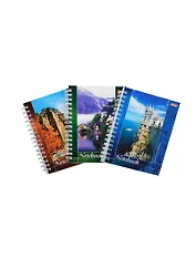 Блокнот А6 80л кл. "Пейзажи/Водопады" гребень, мел.картон, Hatber