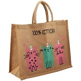 Сумка джутовая L 100% Kittycorn (43х34х19)  (ДЖ2019-10)