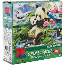 Пазл 63 Super 3D Kids Туманное утро (31х23) (4+) (13640) (коробка)