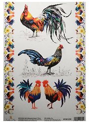 Декупажная карта Домашняя птица 21*30см